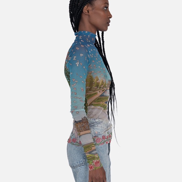 Casablanca L'Amour En Fleur Mesh Top - Picture 8 of 9